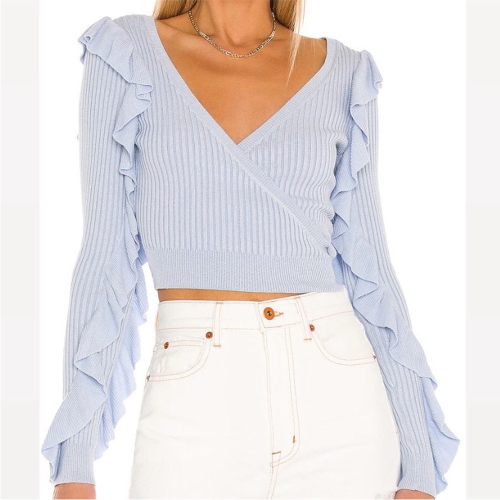 Tularosa Ruffle Wrap Cardi Top - Picture 2 of 16